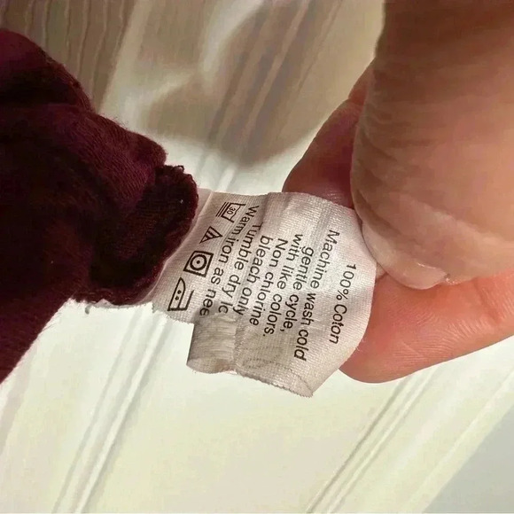 Madewell T-Shirt V-Neck Front  Pocket Burgundy Size Extra Small - Picture 7 of 16